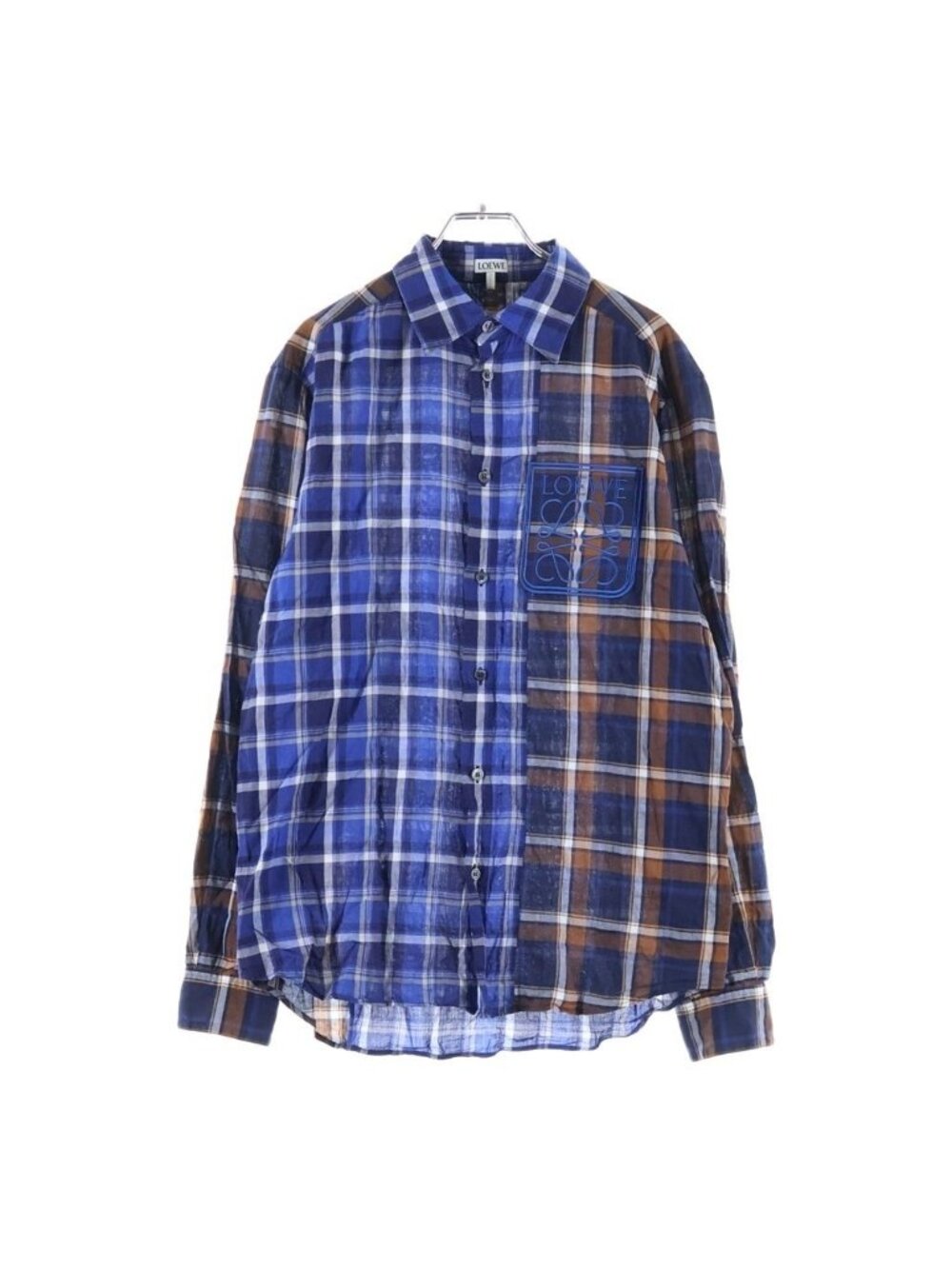 Loewe Pocket Logo Embroidery Patchworklong Sleeve Blouse